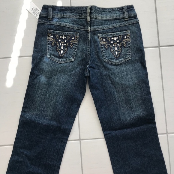 Seduction Jeans with Crystal Pockets - size 7 - Picture 3 of 5